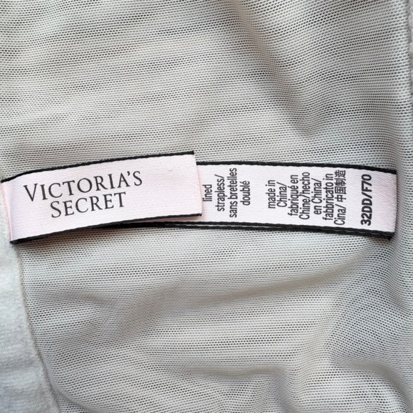 Victoria's Secret Dream Angels Long Line Bustier Bra 32DD Metallic/Silver - Picture 4 of 9